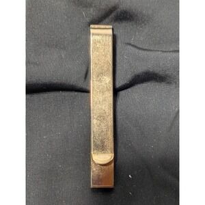 Vintage Gold Tone Money Clip, Stylized Monogram Emblem, Tie Accessory Minimalist
